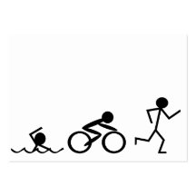 Triathlon Stick Figures Business Card Templates