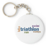Triathlon Text Key Chains