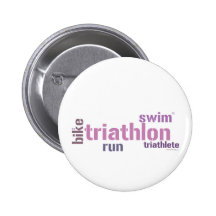 Triathlon Text Pinback Button