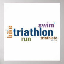 Triathlon Text Posters