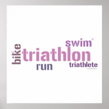 Triathlon Text Print