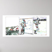 Triathlon Triptych - Line Print