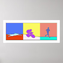 Triathlon Triptych Poster
