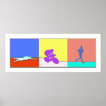 Triathlon Triptych Poster