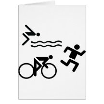 Triatholon - running swimming cycling greeting cards