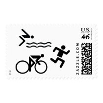 Triatholon - running swimming cycling postage stamp