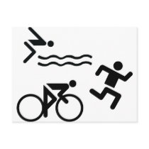 Triatholon - running swimming cycling postcards