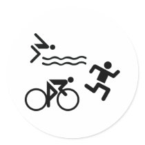 Triatholon - running swimming cycling round sticker