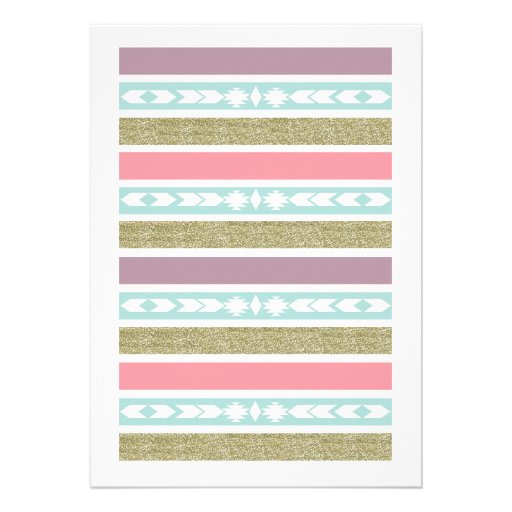 TRIBAL ARROWS | GOLD & MINT WEDDING INVITATION