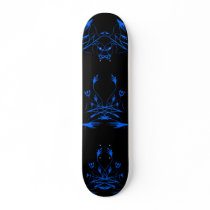 Tribal Artwork Skateboard - Black & Blue