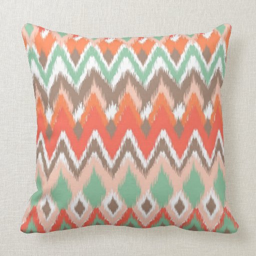 Tribal aztec chevron zig zag stripes chic pattern pillow