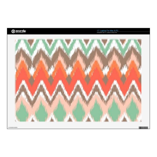 Tribal aztec chevron zig zag stripes chic pattern 17" laptop decal