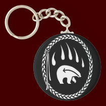 Tribal Bear Art Key Chain First Nations Bear Gifts keychains