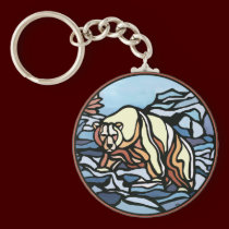 Tribal Bear Art Key Chain First Nations Bear Gifts keychains