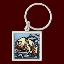 Tribal Bear Art Key Chain First Nations Bear Gifts keychains
