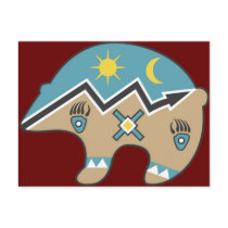 Tribal  Bear Design Post Cards