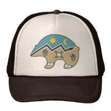 Tribal  Bear Design Trucker Hat