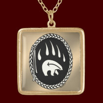 Tribal Bear Necklace Wildlife Art Bear Necklace