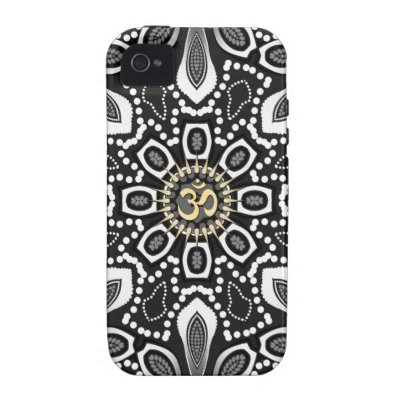 Tribal Black+White Aum iPhone 4 Case-Mate