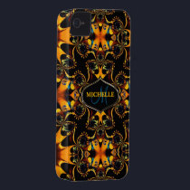 Tribal Blue Batik Custom Name iPhone4 Case-Mate casemate cases