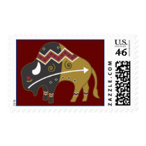 Tribal Buffalo Western Postage Stamps
