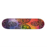 Tribal Butterfly Rainbow Watercolor Background skateboards