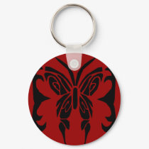 Tribal Butterfly red and black key Chain keychains