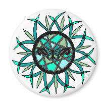 Tribal Butterfly Sun magnet