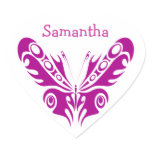 Tribal Butterfly Tattoo Design Round Sticker