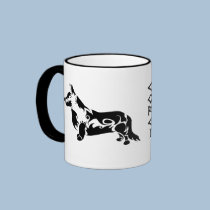 Tribal Cardigan Welsh Corgi Art mugs