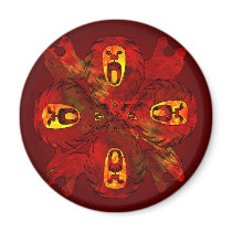 Tribal Cats Sunrise Glory Magnet