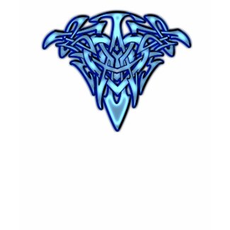 Tribal/Celtic Tattoo-like Glowing Blue Heart shirt