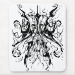 Tribal Chaos Tattoo Black and White Distortion mousepads