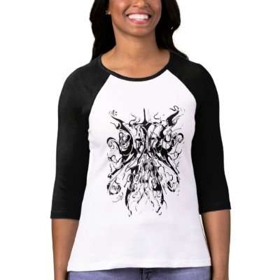 Tribal Chaos Tattoo Black and White Distortion Shirt by FlowstoneGraphics