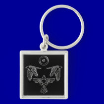 tribal crows silver keychains