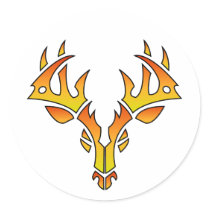Tribal Deer (fire) stickers by CruelWorld Tribal Deer (fire) stickers