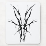 Tribal Deer Skull Tattoo - black mousepads