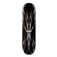 Tribal Deer Skull Tattoo Skateboard Deck - black