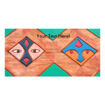 Tribal Design Photo Greeting Card