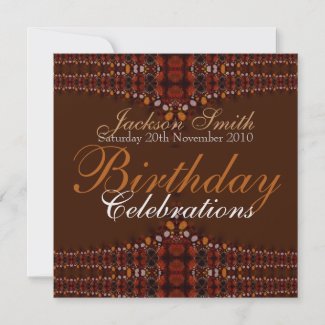 Tribal Digi Lace Birthday Celebrations Invitation invitation