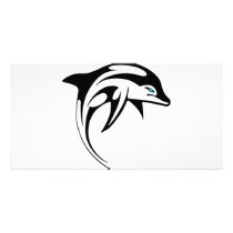 Tribal Dolphin Art #028 Custom Photo Card