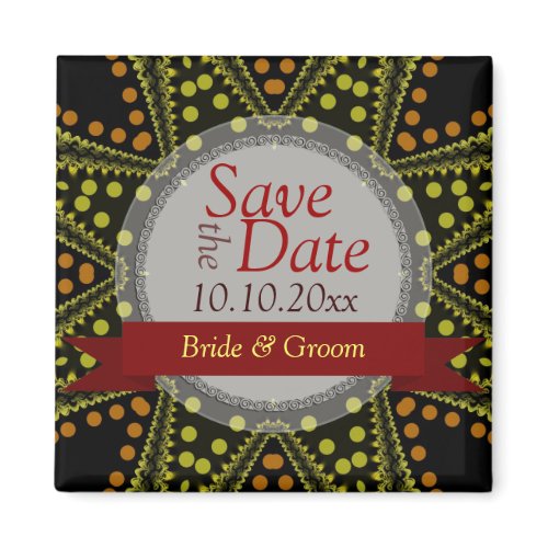Tribal Dots Art Save the Date Magnet magnet