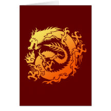 Tribal dragon greeting card