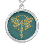 Tribal Dragonfly – golden blue Personalized Necklace