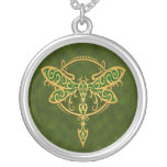 Tribal Dragonfly – golden green Pendant