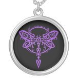 Tribal Dragonfly – purple & black Pendant