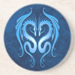Tribal Dragons, blue Drink Coaster