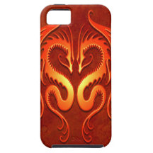 Tribal Dragons, red iPhone 5 Case