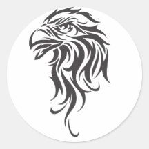 Tribal Eagle Round Stickers