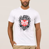tribal, shield, crest, herarldry, eagle, claws, wings, paint, smudge, grunge, tattoo, splodges, urban, trendy, best, selling, seller, best selling, creative, unique, apparel, Camiseta com design gráfico personalizado
